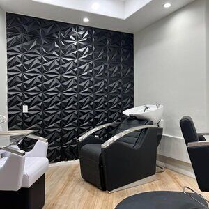 Geometric Black Wall Panels